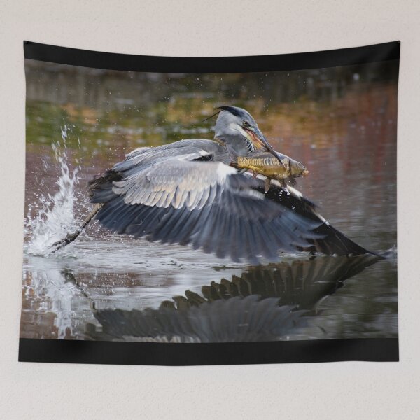 Item preview, Grey Heron fishing designed and sold by Still Wild.