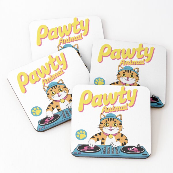 Item preview, Pawty Animal – Funny DJ Cat Party Cartoon designed and sold by ArtByYunus.