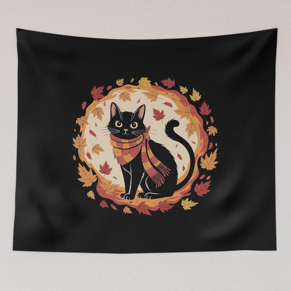 Item preview, Cat Leaf Fall Tree Hello Autumn - The perfect gift for cat lovers and autumn enthusiasts!. designed and sold by ZyziowskyArt.