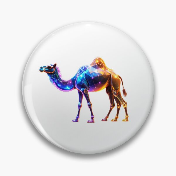 Item preview, "Glowing Digital Camel Art – Futuristic Geometric Neon Animal Illustration" designed and sold by GloriousArtSKD.