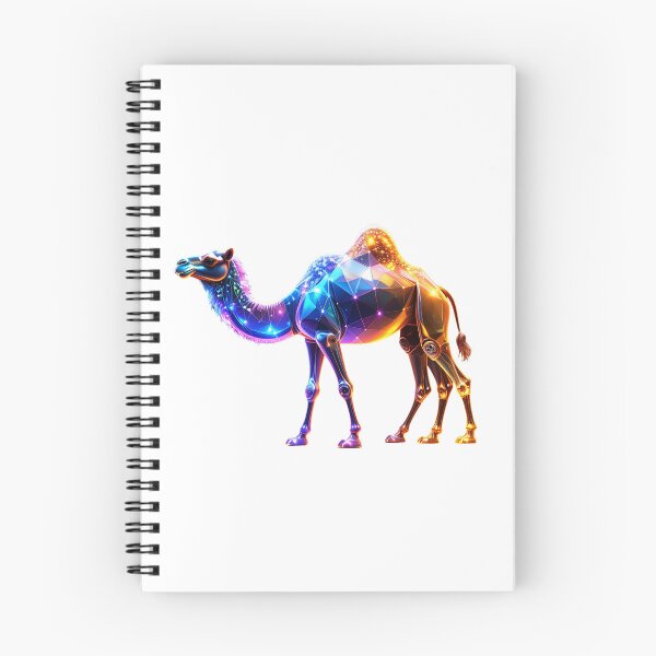 Item preview, "Glowing Digital Camel Art – Futuristic Geometric Neon Animal Illustration" designed and sold by GloriousArtSKD.