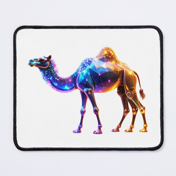 Item preview, "Glowing Digital Camel Art – Futuristic Geometric Neon Animal Illustration" designed and sold by GloriousArtSKD.