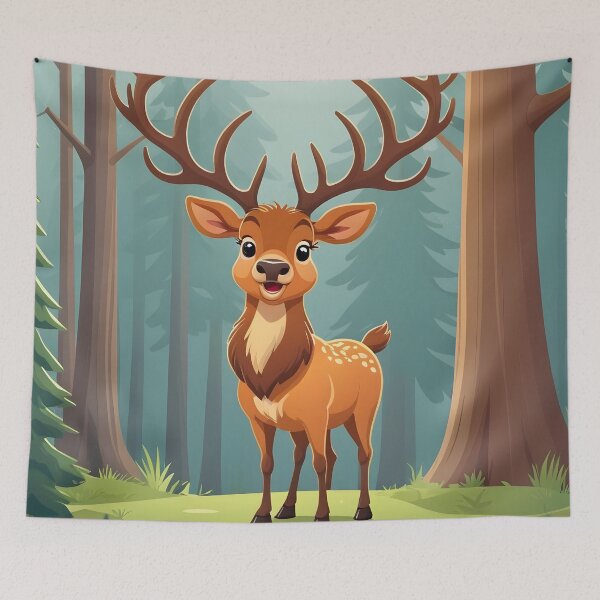 Item preview, Cute Cartoon Wapiti Brown Bull Elk designed and sold by DesignsByDessie.