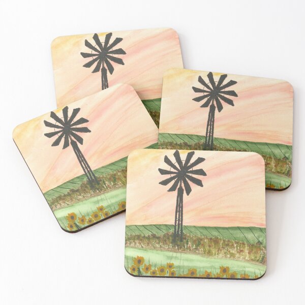 Item preview, Watercolor Windmill in Field at Sunset designed and sold by Art-by-Ahyoka.