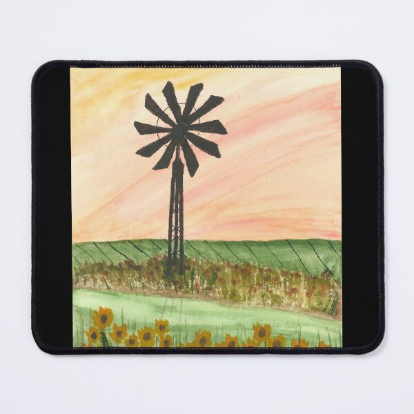 Item preview, Watercolor Windmill in Field at Sunset designed and sold by Art-by-Ahyoka.