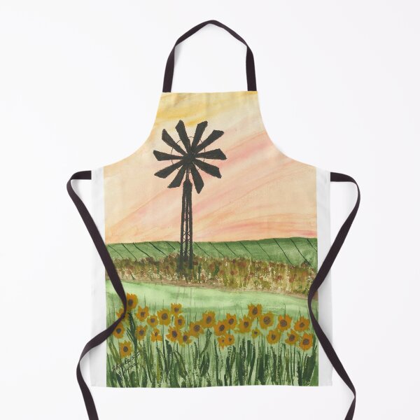 Item preview, Watercolor Windmill in Field at Sunset designed and sold by Art-by-Ahyoka.
