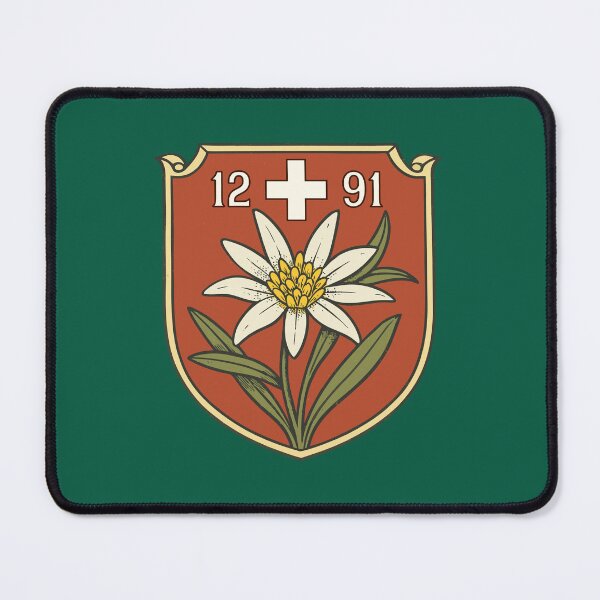 Item preview, Escudo patriótico suizo de la herencia del edelweiss designed and sold by AntiqueImages.