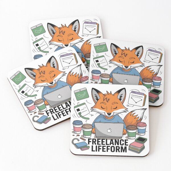 Item preview, Freelance Lifeform – Fox at Work Cute Hustle Design designed and sold by ArtByYunus.