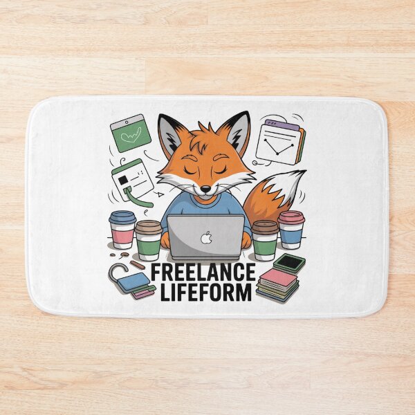 Artikelvorschau, Freiberufliche Lebensform – Fox at Work Cute Hustle Design entworfen und verkauft von ArtByYunus.