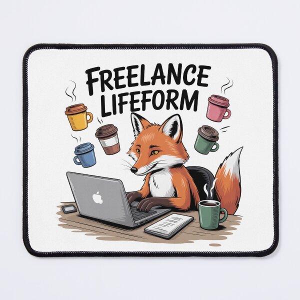 Artikelvorschau, Freiberufliche Lebensform – Fox at Work Cute Hustle Design entworfen und verkauft von ArtByYunus.