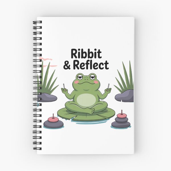 Item preview, Ribbit & Reflect – Meditating Frog Zen Cartoon designed and sold by ArtByYunus.
