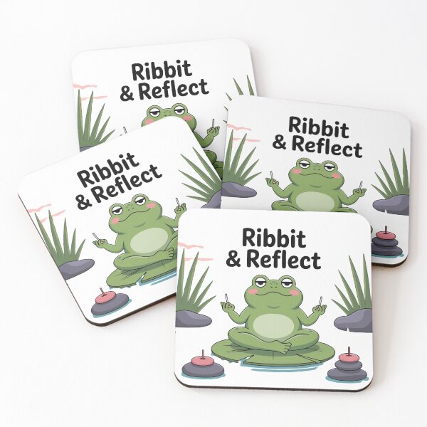 Item preview, Ribbit & Reflect – Meditating Frog Zen Cartoon designed and sold by ArtByYunus.