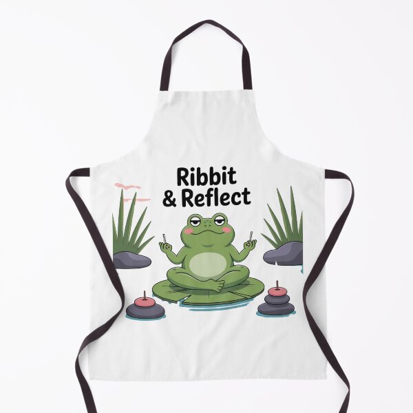 Item preview, Ribbit & Reflect – Meditating Frog Zen Cartoon designed and sold by ArtByYunus.