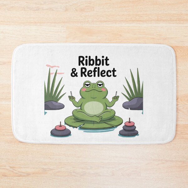 Item preview, Ribbit & Reflect – Meditating Frog Zen Cartoon designed and sold by ArtByYunus.