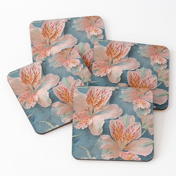 Item preview, Coral Hibiscus Embroidery designed and sold by RyanPhamDesigns.