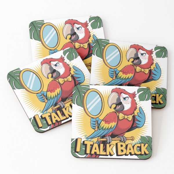 Item preview, I Talk Back – Sassy Parrot with Mirror Cartoon Design designed and sold by ArtByYunus.