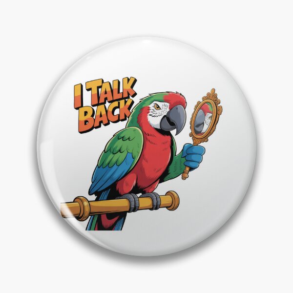 Item preview, I Talk Back – Sassy Parrot with Mirror Cartoon Design designed and sold by ArtByYunus.