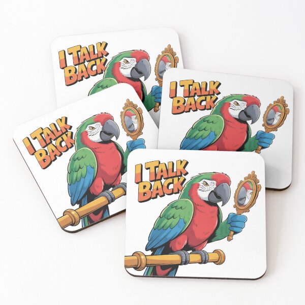 Item preview, I Talk Back – Sassy Parrot with Mirror Cartoon Design designed and sold by ArtByYunus.