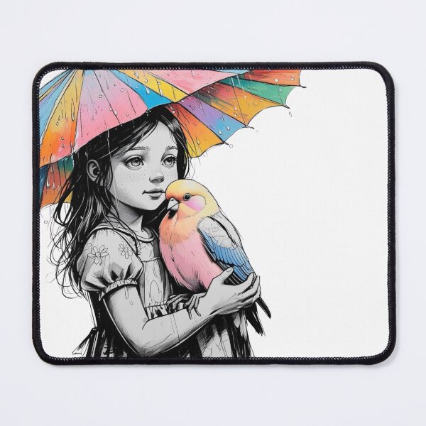 Item preview, Girl With a Parrot and a Colorful Umbrella 3 designed and sold by AlinaSCorner.