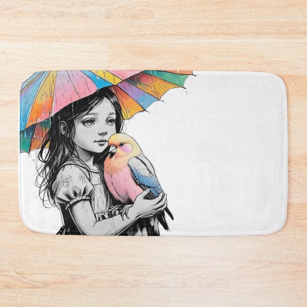 Item preview, Girl With a Parrot and a Colorful Umbrella 3 designed and sold by AlinaSCorner.