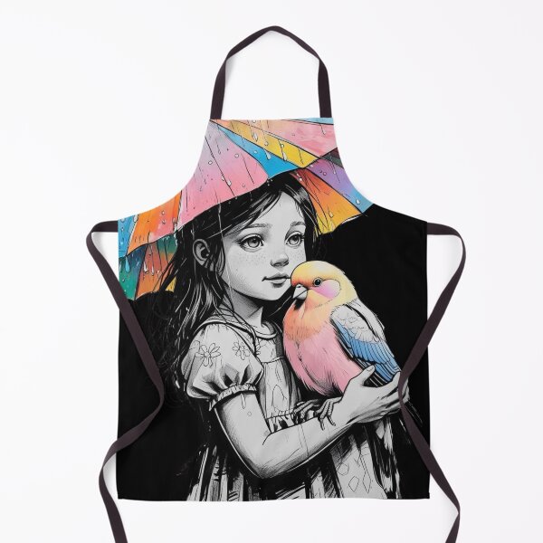 Item preview, Girl With a Parrot and a Colorful Umbrella 3 designed and sold by AlinaSCorner.