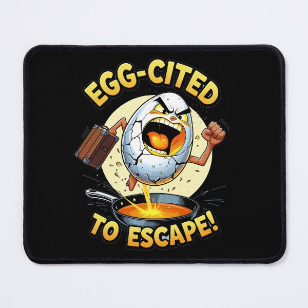 Item preview, egg-cited to escape funny egg cartoon designed and sold by Maverick Spirit.