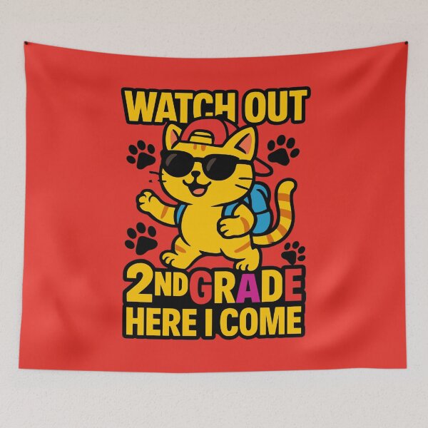 Item preview, Cool Back to School Cat Rocks 2nd Grade Adventure designed and sold by printmala.