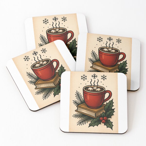 Item preview, Cozy Christmas Hot Coco Retro Poster Winter Vintage Holiday Vibes designed and sold by Wild Blood Designs.