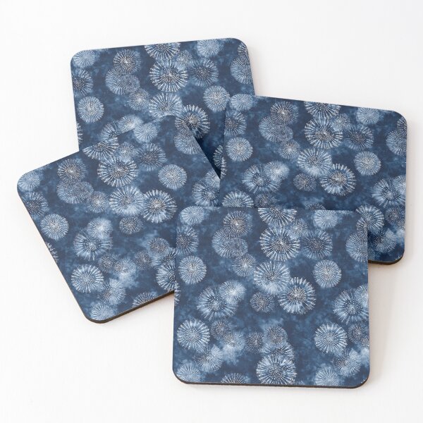 Item preview, Indigo Sea Urchin Shibori Starburst  designed and sold by RyanPhamDesigns.