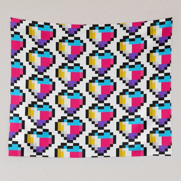 Item preview, Polyamory Pixel Heart Pride Flag  designed and sold by HarveyHandcraftsandDesigns.