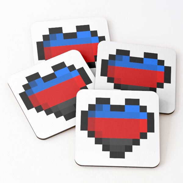 Item preview, Polyamory Pixel Pride Flag Heart designed and sold by HarveyHandcraftsandDesigns.