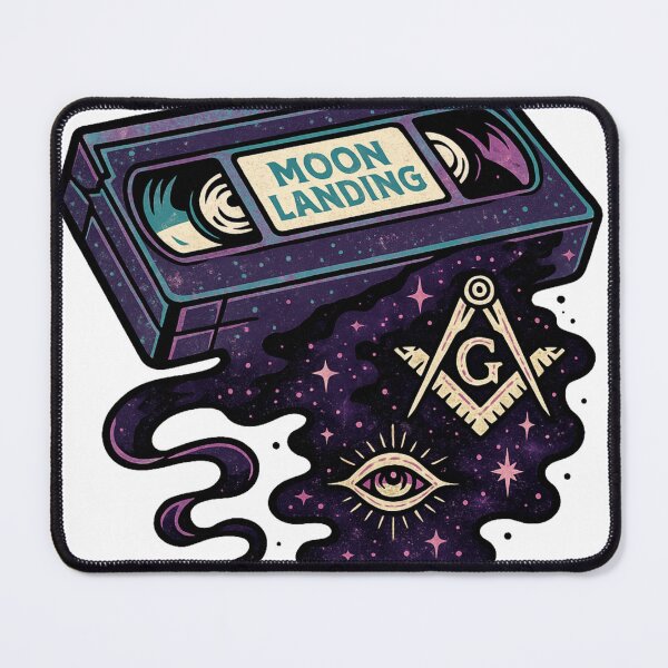 Item preview, Moon Landing Was a Movie – Conspiracy VHS Aesthetic Art designed and sold by Little Truths.