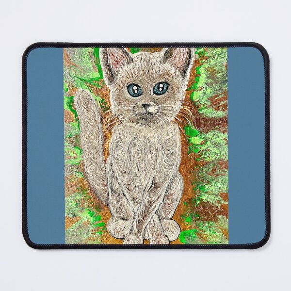 Item preview, Snow Siamese Cat Green and Gold Background designed and sold by PGKINART.