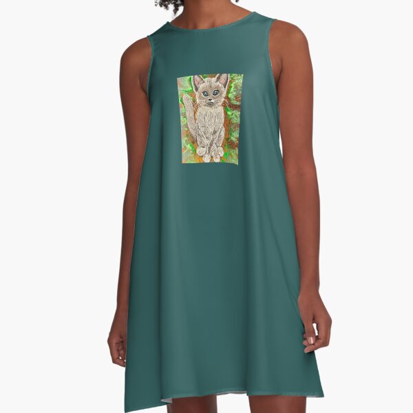 Item preview, Snow Siamese Cat Green and Gold Background designed and sold by PGKINART.