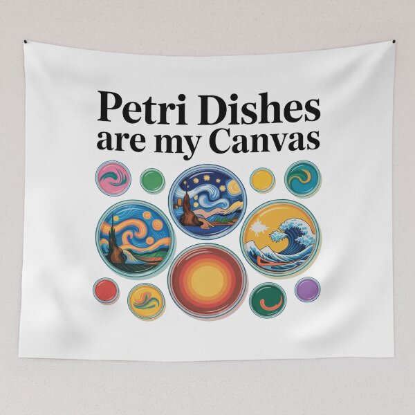 Item preview, Petri dishes are my canvas, funny art and microbiology designed and sold by NoetherSym.