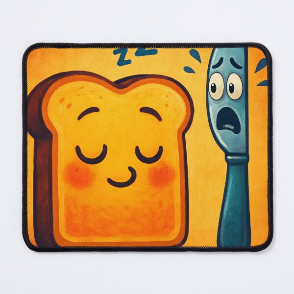 Item preview, Pain endormi & couteau effrayé – Dessin Kawaii amusant  Sleeping Toast & Scared Knife – Funny Kawaii Design designed and sold by Drawingshirts.