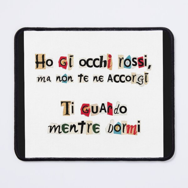 Item preview, "Ho gli occhi rossi, ma non te ne accorgi. Ti guardo mentre dormi." PTN citazione “Ricordi” occhi rossi dormi indie designed and sold by fuffu.