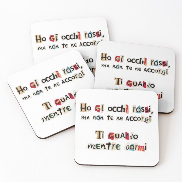 Item preview, "Ho gli occhi rossi, ma non te ne accorgi. Ti guardo mentre dormi." PTN citazione “Ricordi” occhi rossi dormi indie designed and sold by fuffu.