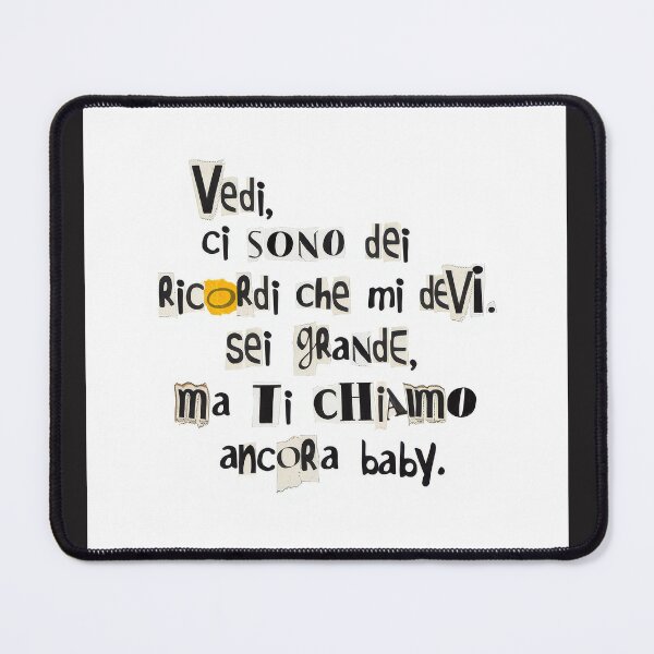 Item preview, "Vedi, ci sono dei ricordi che mi devi. Sei grande, ma ti chiamo ancora baby." titolo: PTN citazione “Ricordi” ricordi da restituire designed and sold by fuffu.