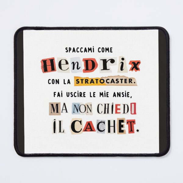 Item preview, "Spaccami come Hendrix con la Stratocaster. Fai uscire le mie ansie, ma non chiedi il cachet." titolo: PTN citazione “Giovani Wannabe” ansie rock indie designed and sold by fuffu.