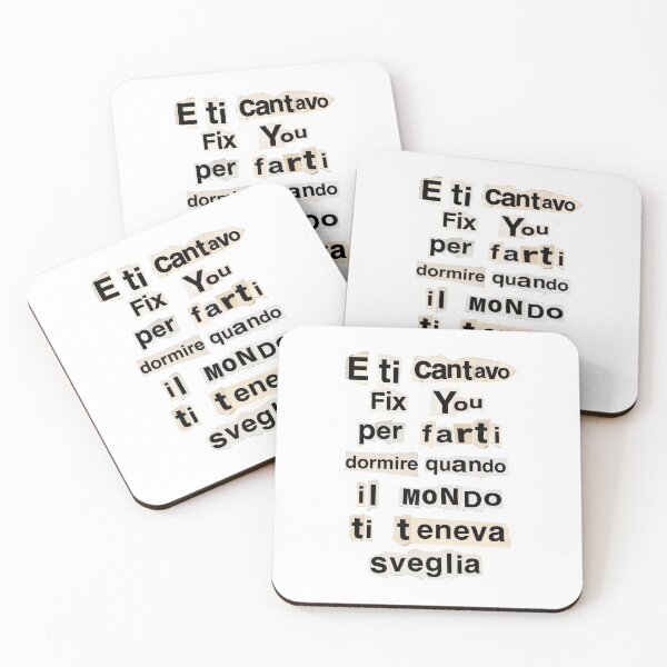 Item preview, "E ti cantavo Fix You per farti dormire quando il mondo ti teneva sveglia." titolo: PTN citazione “Ridere” consolazione cantata indie designed and sold by fuffu.
