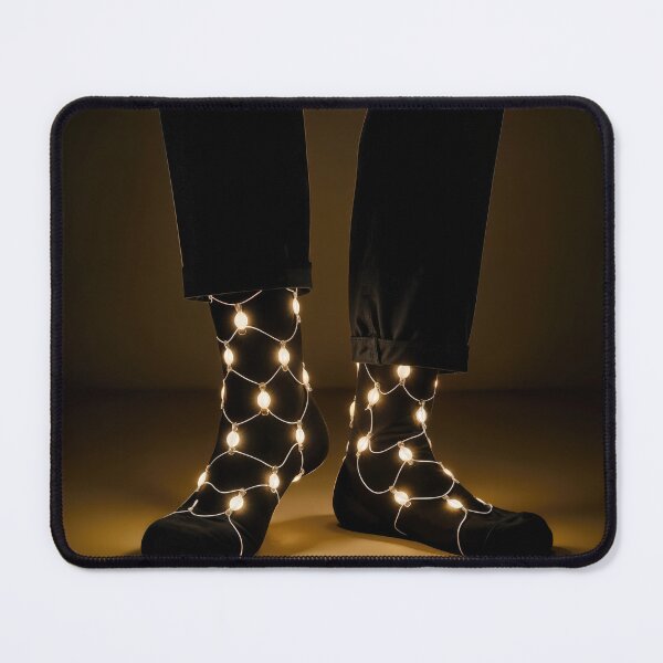 Item preview, Glowing Christmas Light String on Black Socks designed and sold by Maria Dryfhout.