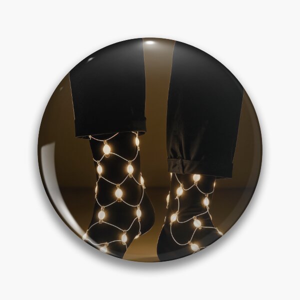 Item preview, Glowing Christmas Light String on Black Socks designed and sold by Maria Dryfhout.