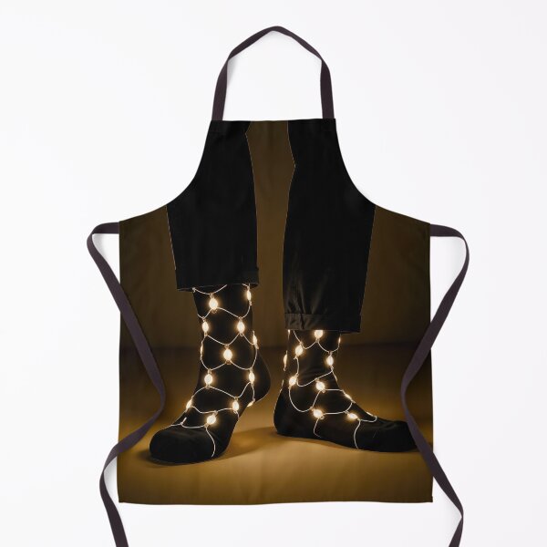 Item preview, Glowing Christmas Light String on Black Socks designed and sold by Maria Dryfhout.