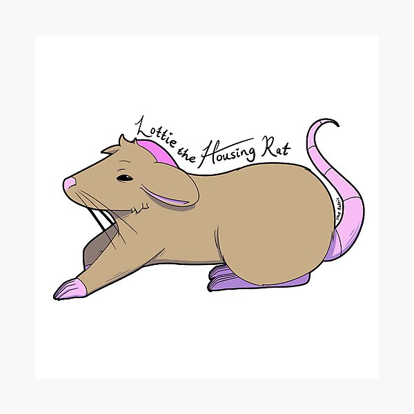 Item preview, Lottie the Housing Rat Sticker - The Rattic designed and sold by SoroTheAndroid.