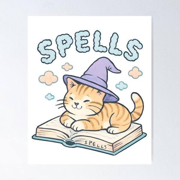 Item preview, Wizard Cat on Spell Book designed and sold by CouleurAlain.