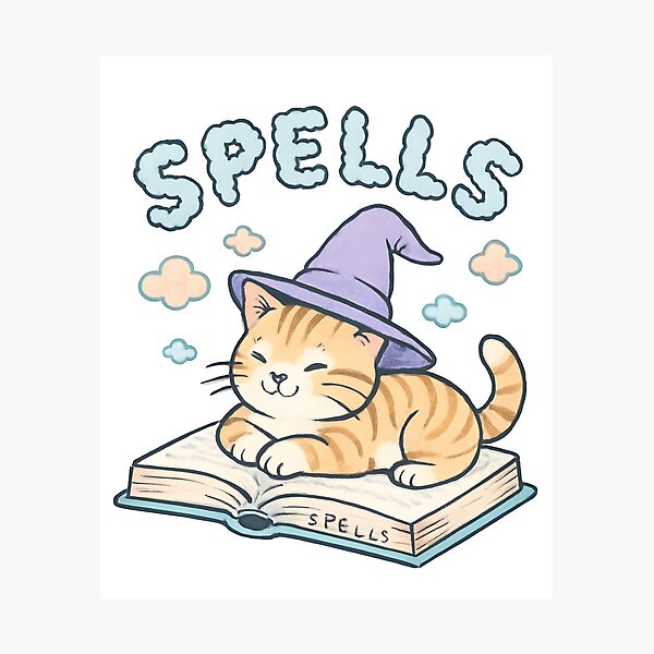 Item preview, Wizard Cat on Spell Book designed and sold by CouleurAlain.