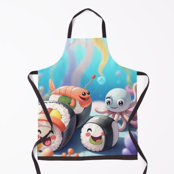 Item preview, Sushis rigolos et créatures marines – Art kawaii sous-marin.  Funny Sushi & Sea Creatures – Kawaii Underwater Art  designed and sold by Drawingshirts.