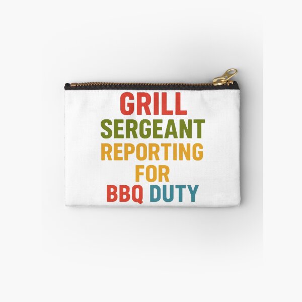 Item preview, “Grill Sergeant — Reporting for BBQ Duty” — Funny Retro Dad BBQ Shirt designed and sold by RetiredAndRude.