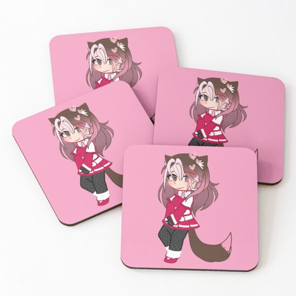 Item preview, Adorable gacha wolf girl with hearts and blushing cheeks. designed and sold by gachanime.